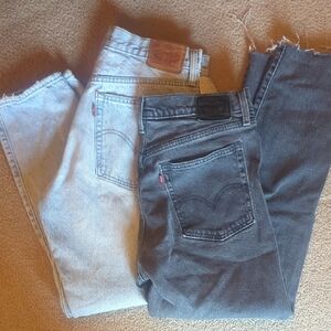 Levi's WEDGIE Light Blue and Black Denim Jeans
